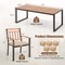Costway 9 Pieces Patio Dining Set with Soft Cushions and 1.9" Umbrella Hole for Garden